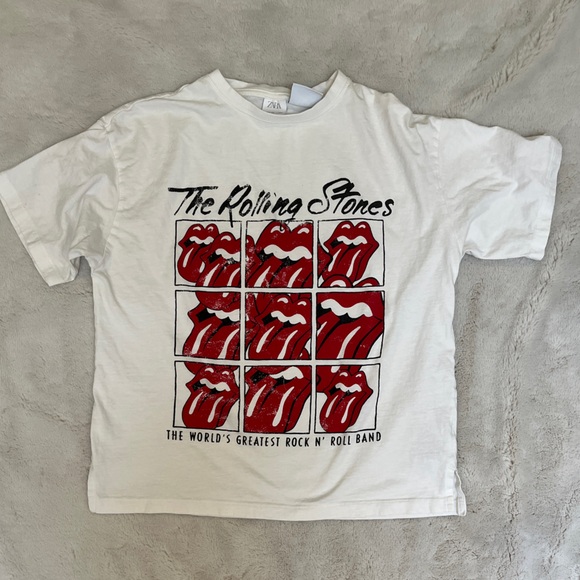 ZARA Rolling Stones Crewneck Sweatshirt & Tee **LIKE NEW** - Picture 7 of 10